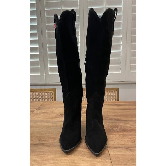 Blondo Women's Wylde Tall Boots Black Suede Size 6.5 NWT Waterproof Pointed Toe - Picture 6 of 13